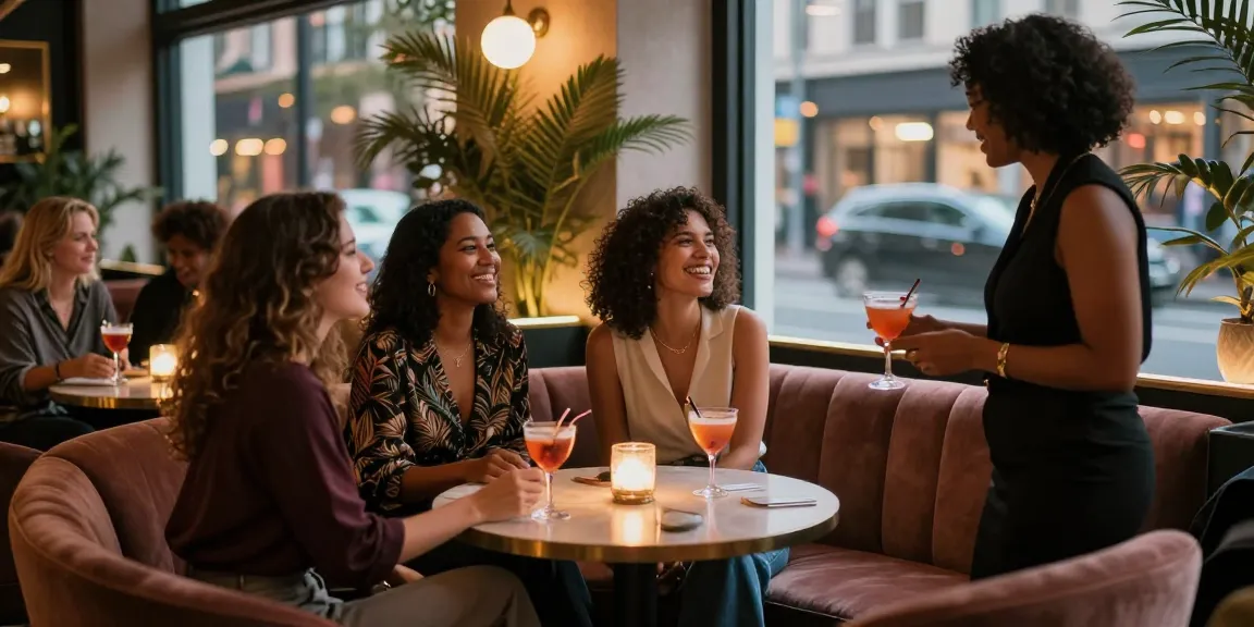 Gái gọi tươi vui trong quán bar sôi động, mang đến cảm giác thoải mái và thân thiện.